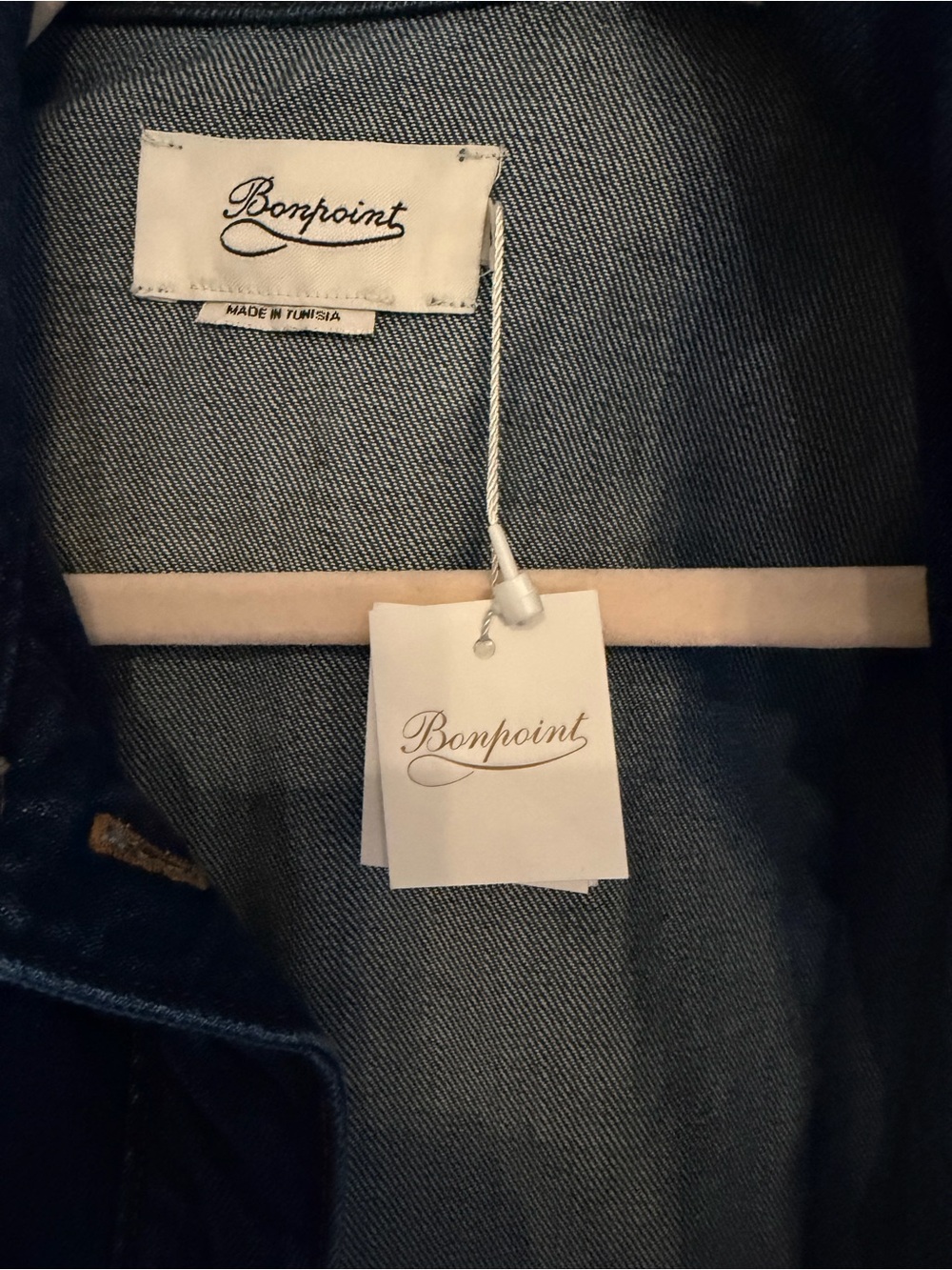 Bonpoint Navy Denim Jacket with Cream Tag - Picture 3 of 4